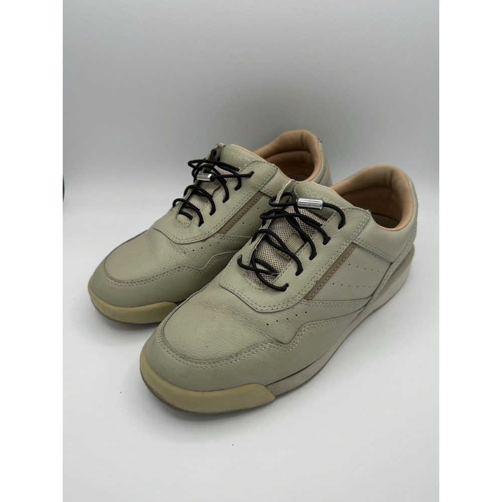 Rockport Prowalker Comfort Walking Shoe Men Size 7 Olive Beige Cream Leather - Picture 5 of 11